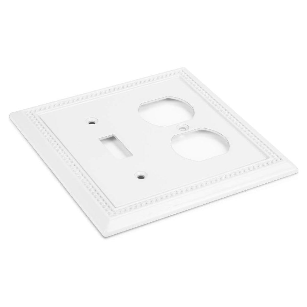 Harmon White Single Toggle / Single Duplex Decorative Switchplate Cover