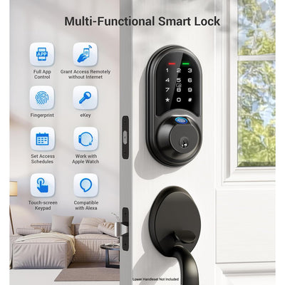 Keyless Entry RZ07 Matte Black Keypad Smart Deadbolt