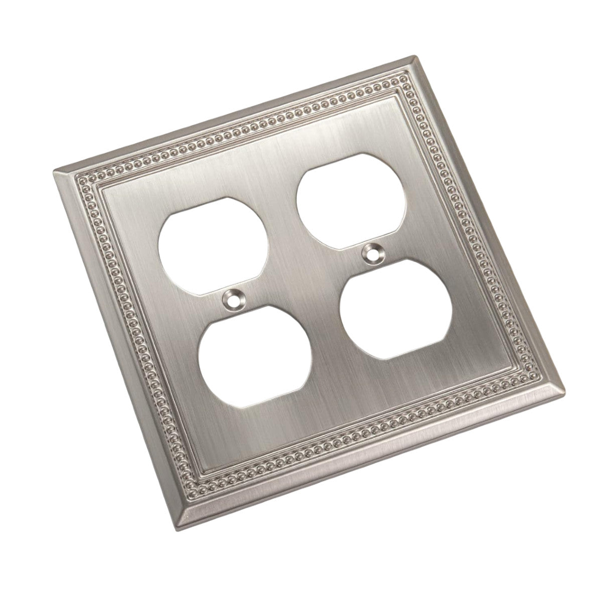 Harmon Satin Nickel Double Duplex Decorative Outlet Cover