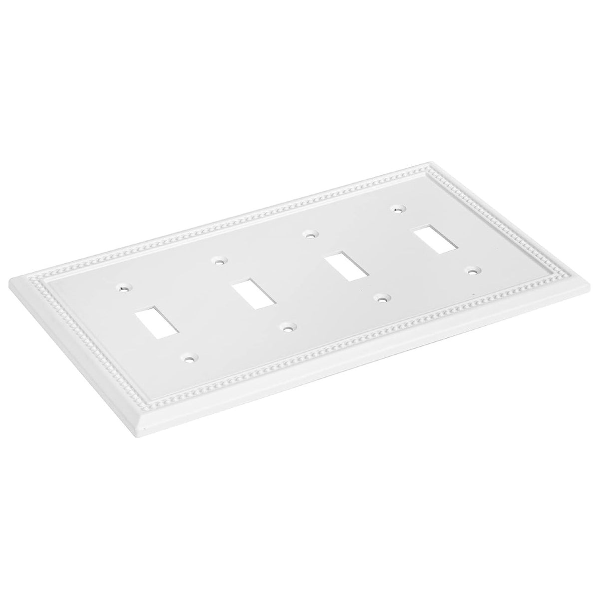 Harmon White Quad Toggle Decorative Switchplate Cover