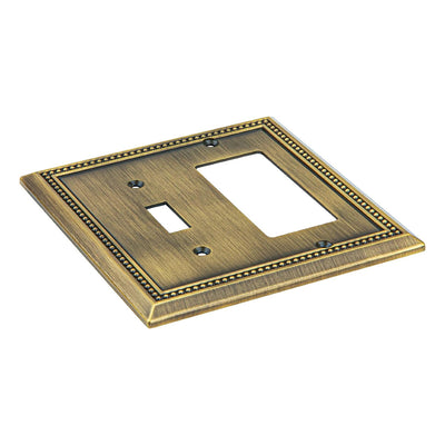 Harmon Antique Brass Single Toggle / Single Decora Decorative Switchplate Cover