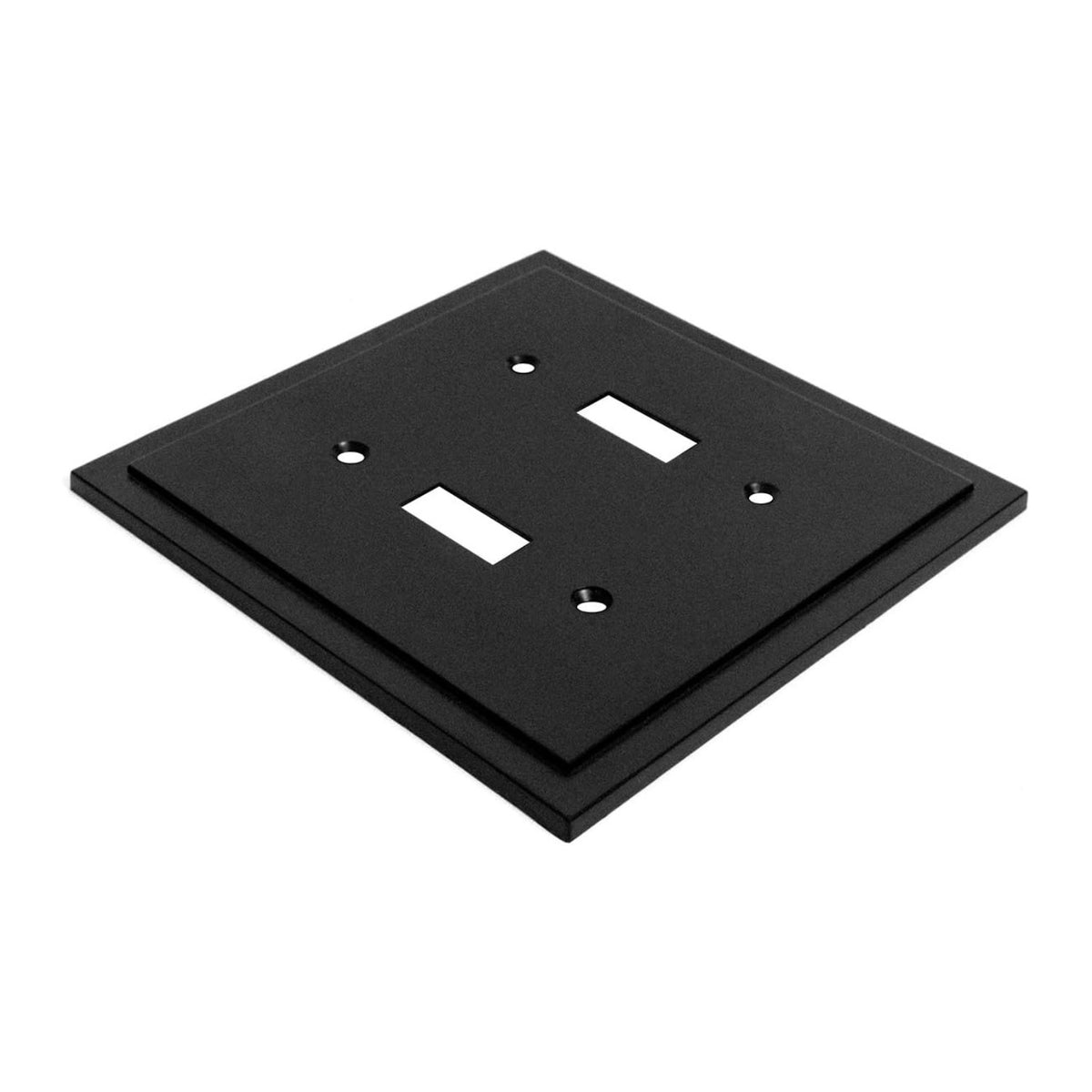 Harmon Matte Black Double Toggle Modern Edge Switchplate Cover