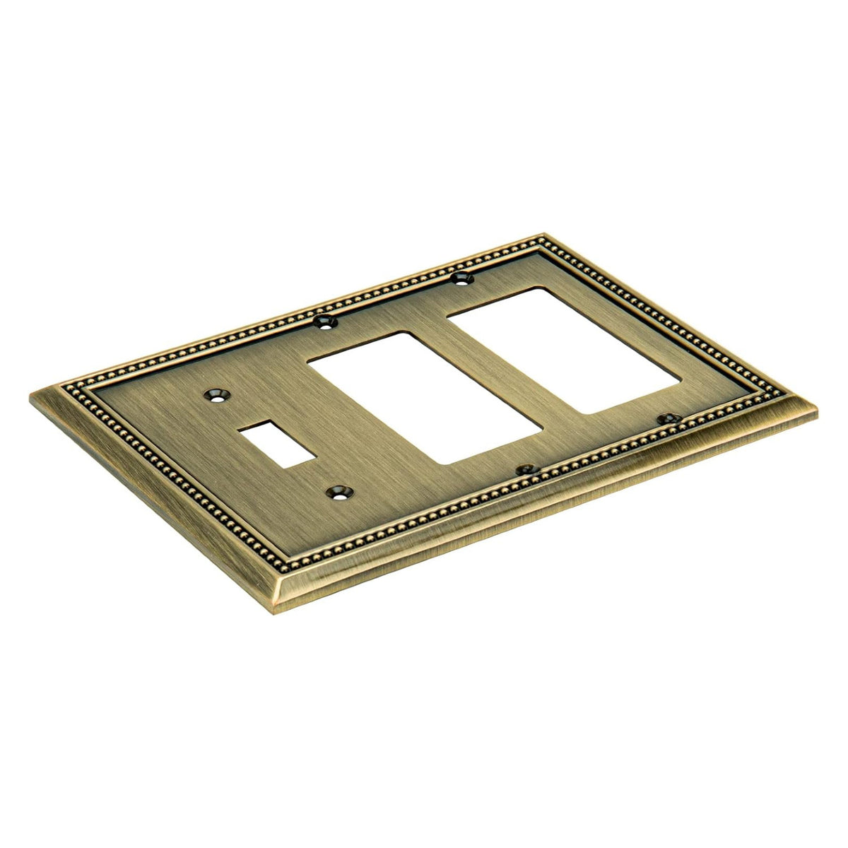 Harmon Antique Brass Single Toggle / Double Decora Decorative Switchplate Cover