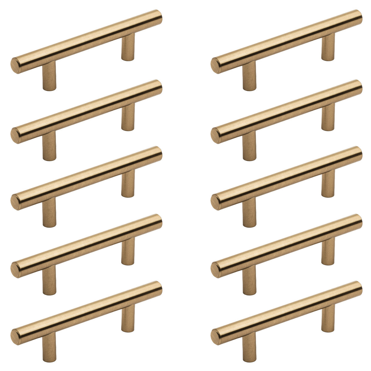 Diversa Gold Champagne Euro Style 3&quot; (76mm) Cabinet Bar Pull