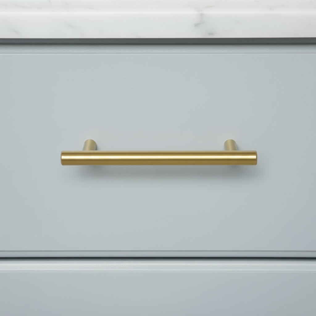 Diversa Gold Champagne Euro Style 3-3/4" (96mm) Cabinet Bar Pull