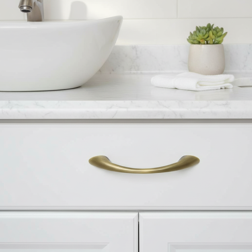 Cosmas 4003BAB Brushed Antique Brass Arch Cabinet Pull