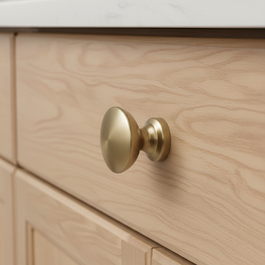 Diversa Gold Champagne Round Solid Cabinet Knob