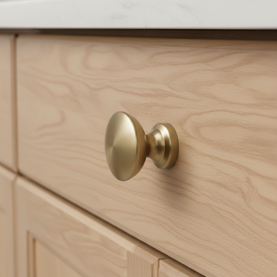 Diversa Gold Champagne Round Solid Cabinet Knob
