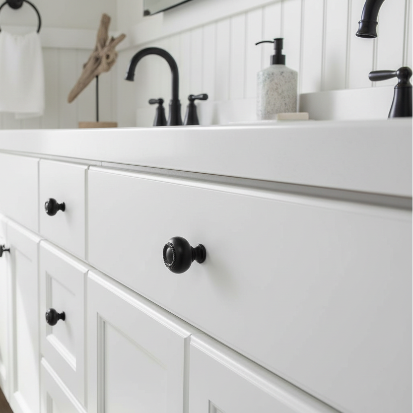 Cosmas 4040FB Flat Black Hollow Cabinet Knob