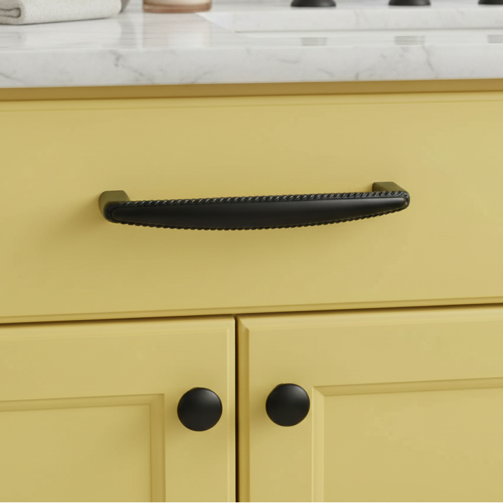 Cosmas 4111FB Flat Black Rope Cabinet Pull