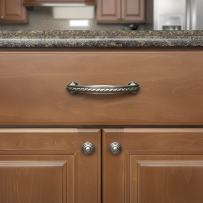 Cosmas 4114AS Antique Silver Rope Cabinet Pull