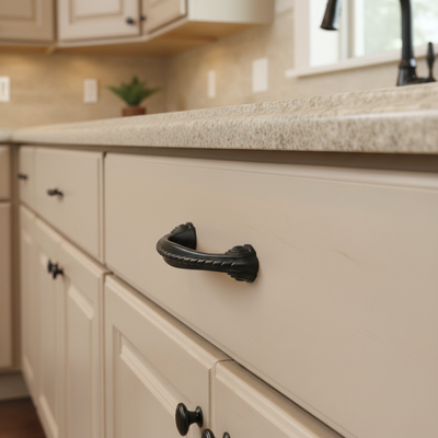 Cosmas 4114FB Flat Black Rope Cabinet Pull