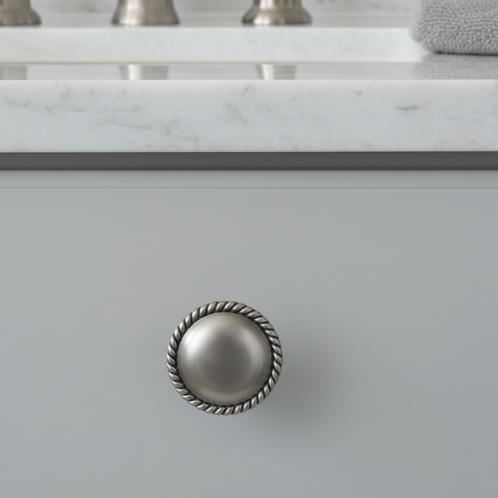 Cosmas 4115AS Antique Silver Rope Cabinet Knob