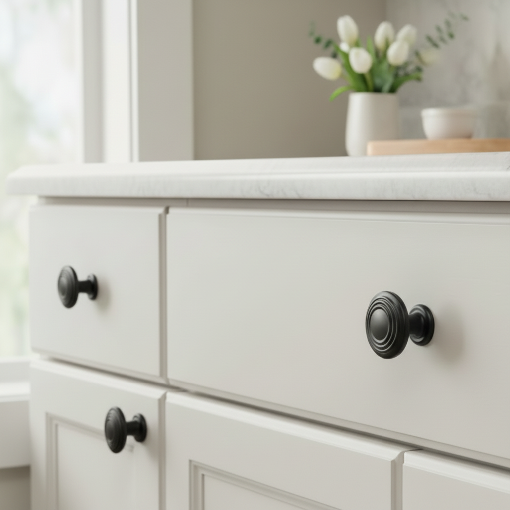 Cosmas 4122FB Flat Black Ring Cabinet Knob