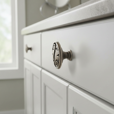 Cosmas 4297WN Weathered Nickel Floral Cabinet Knob