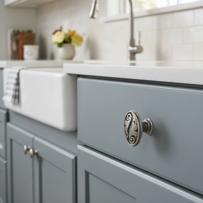 Cosmas 4297WN Weathered Nickel Floral Cabinet Knob