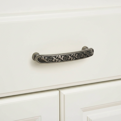 Cosmas 4298WN Weathered Nickel Floral Cabinet Pull