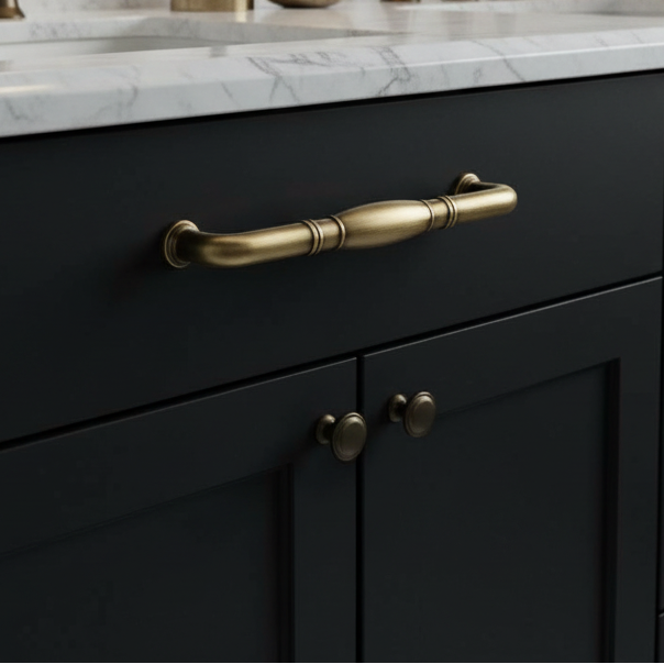 Cosmas 4313-128BAB Brushed Antique Brass Cabinet Pull