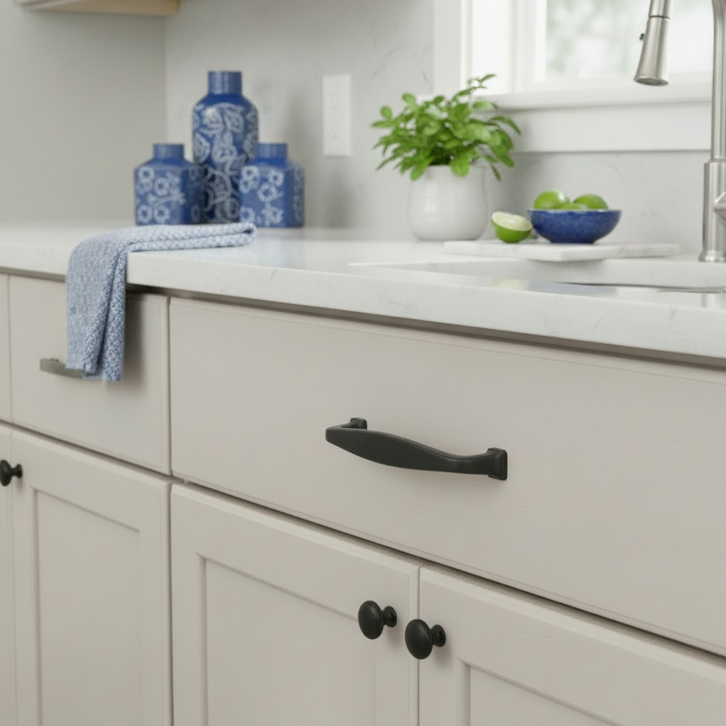 Cosmas 4390FB Flat Black Cabinet Pull