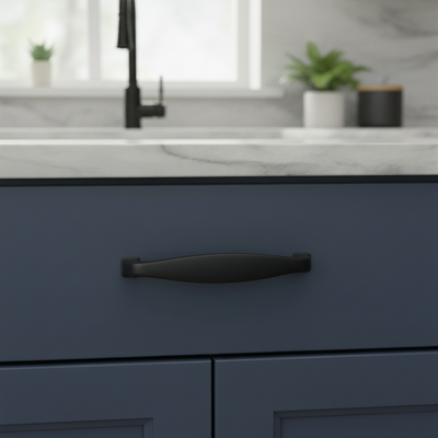 Cosmas 4390FB Flat Black Cabinet Pull