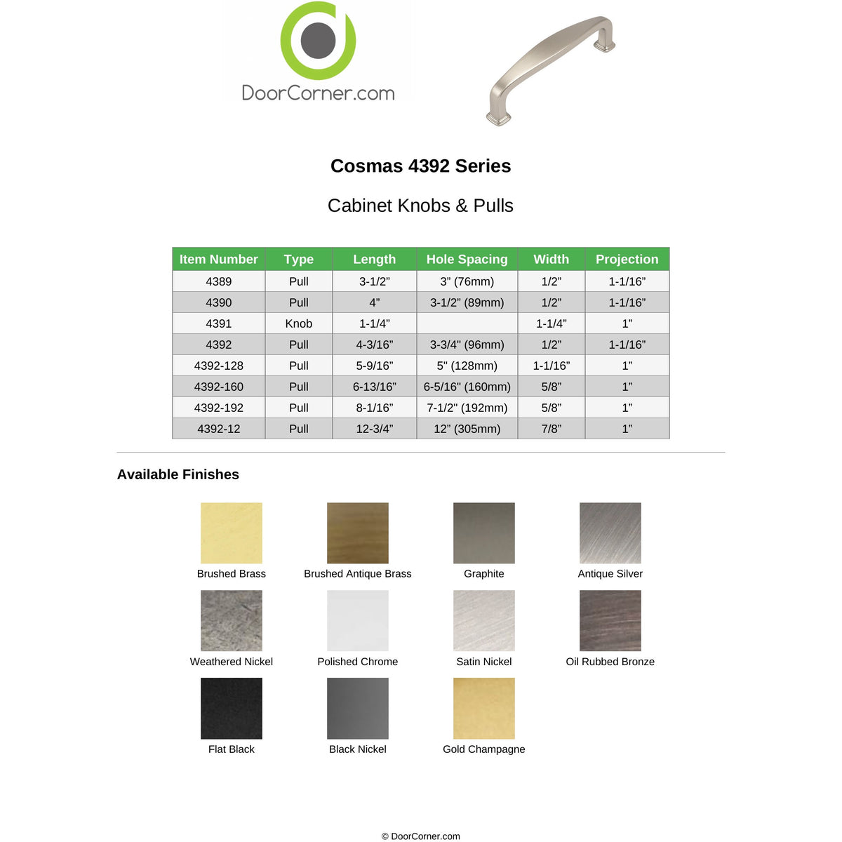 Cosmas 4392GC Gold Champagne Cabinet Pull