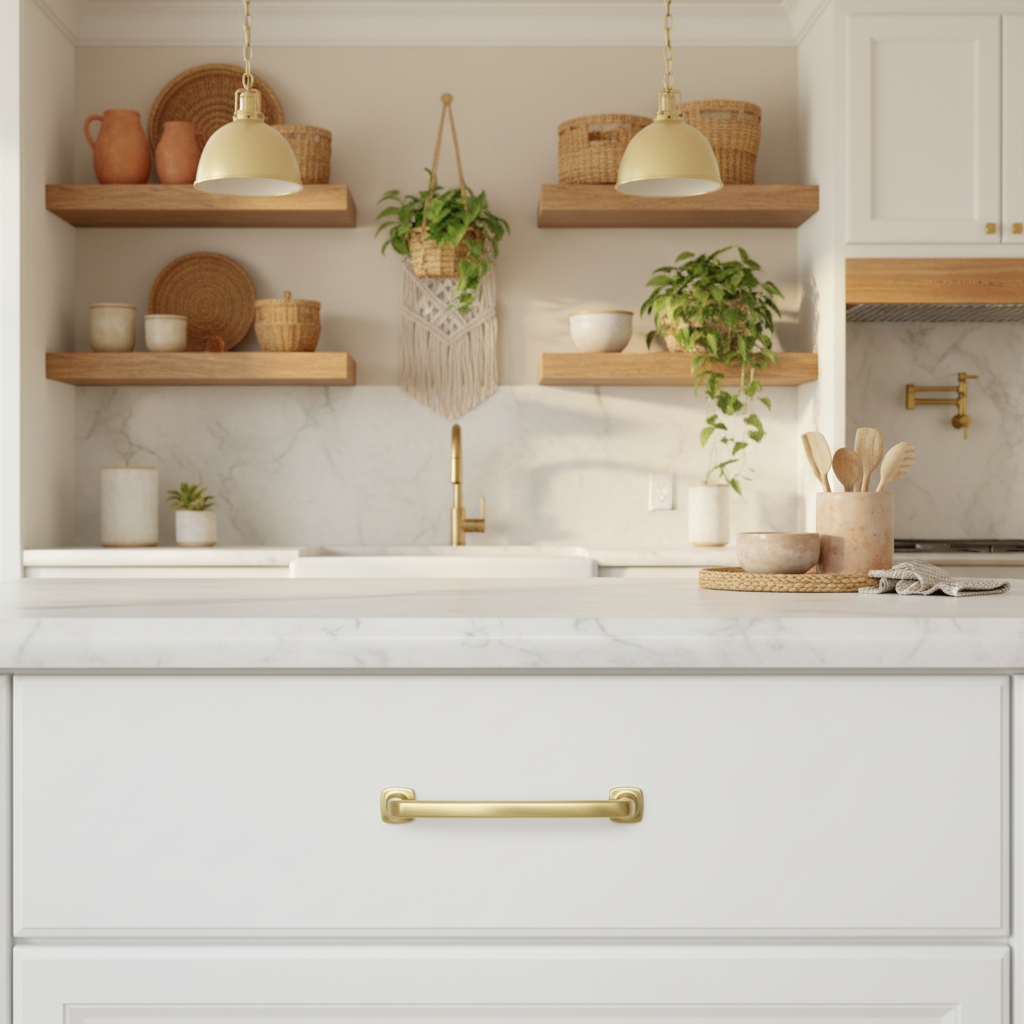 Cosmas 4396-128BB Brushed Brass Cabinet Pull