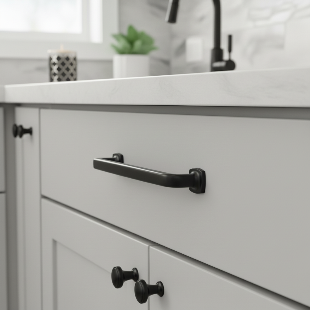 Cosmas 4396-128FB Flat Black Cabinet Pull