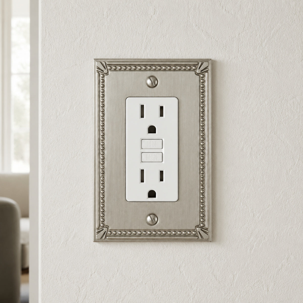 Cosmas 44000-SN Satin Nickel Single GFCI / Decora Wall Plate