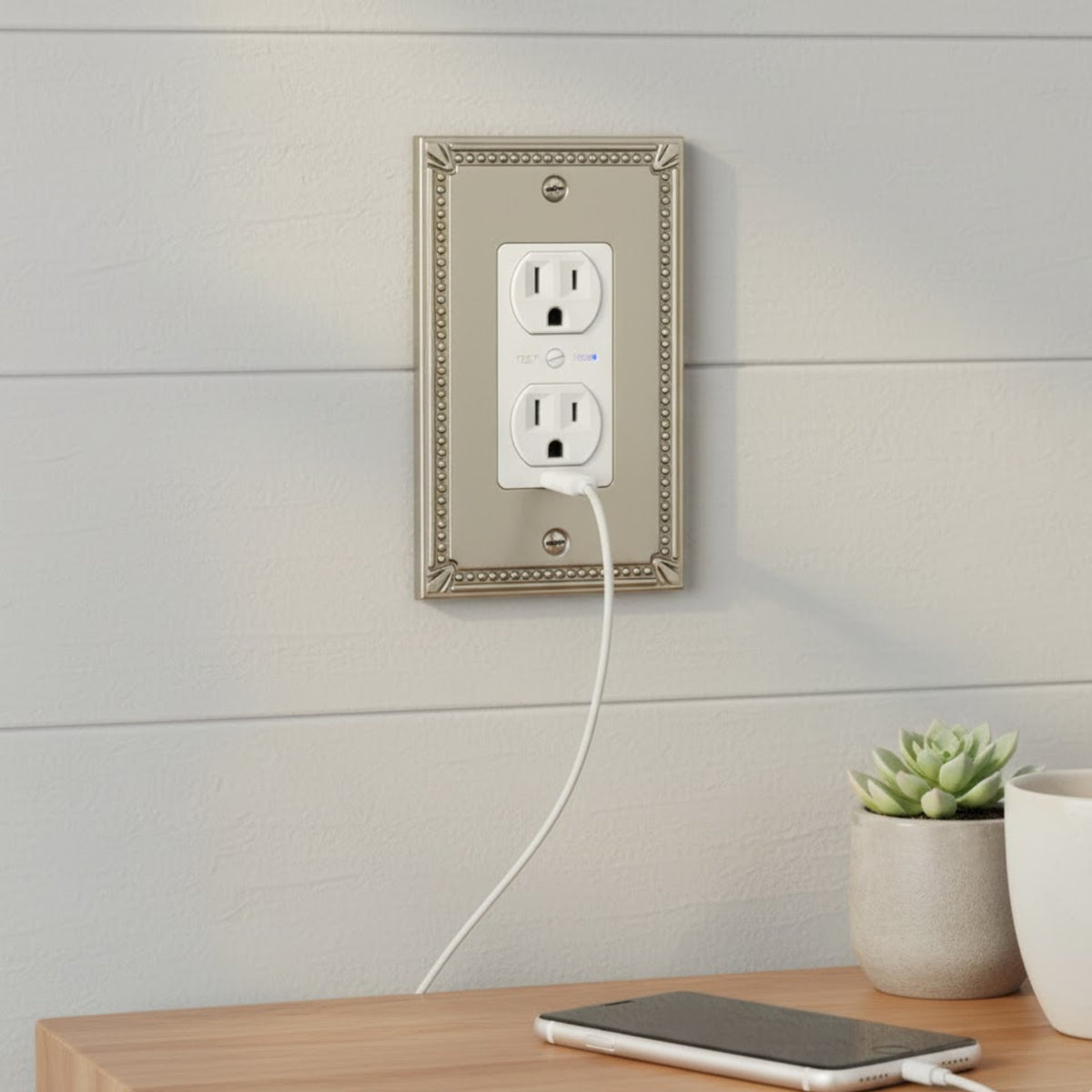 Cosmas 44000-SN Satin Nickel Single GFCI / Decora Wall Plate