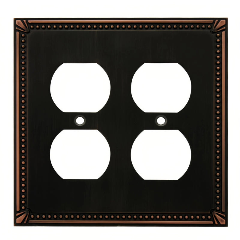 Cosmas 44013-ORB Oil Rubbed Bronze Double Duplex Outlet Wall Plate