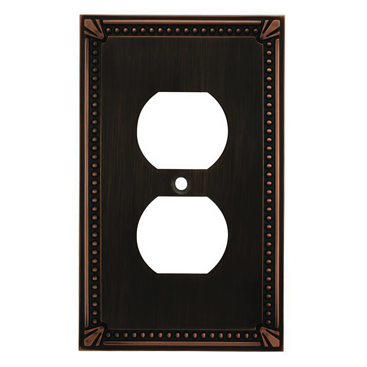 Cosmas 44018-ORB Oil Rubbed Bronze Single Duplex Outlet Wall Plate