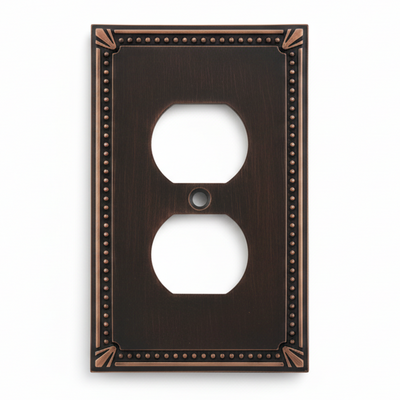 Cosmas 44018-ORB Oil Rubbed Bronze Single Duplex Outlet Wall Plate