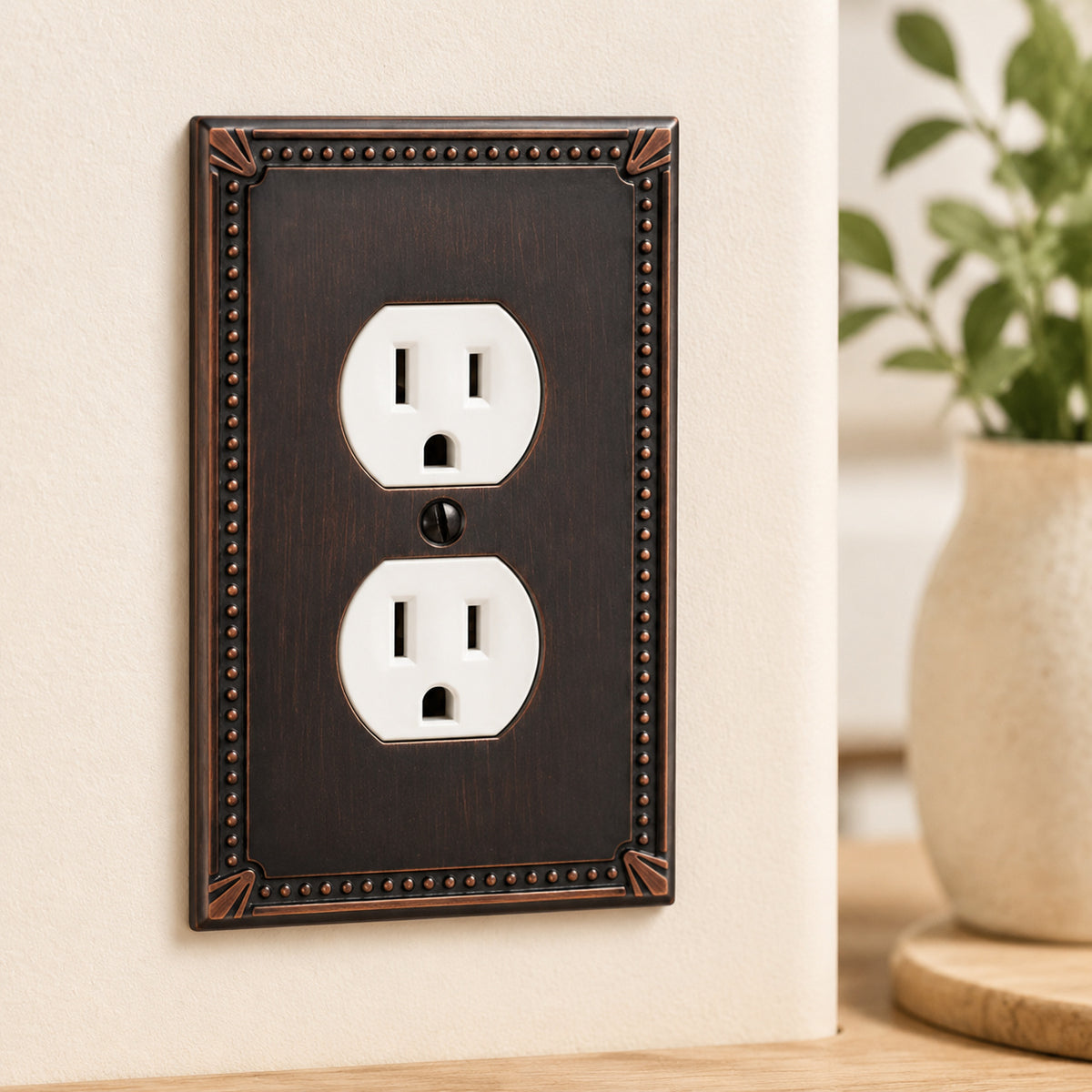 Cosmas 44018-ORB Oil Rubbed Bronze Single Duplex Outlet Wall Plate
