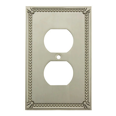 Cosmas 44018-SN Satin Nickel Single Duplex Outlet Wall Plate