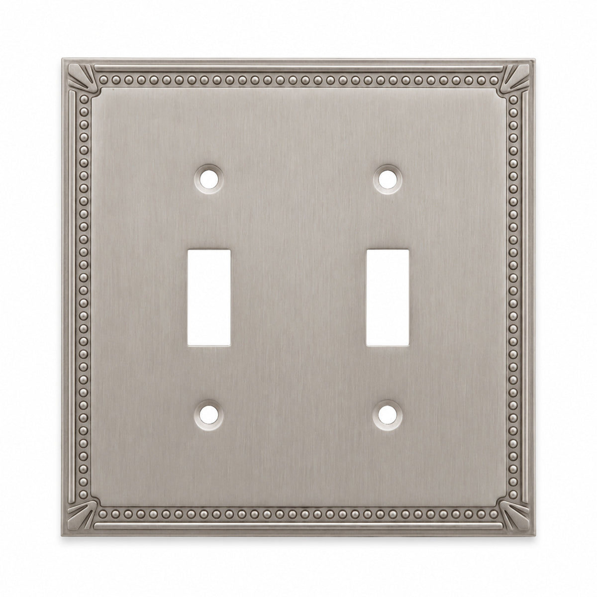 Cosmas 44031-SN Satin Nickel Double Toggle Switchplate Cover