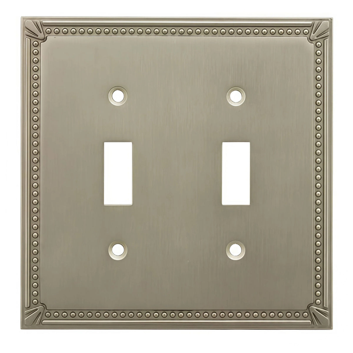 Cosmas 44031-SN Satin Nickel Double Toggle Switchplate Cover