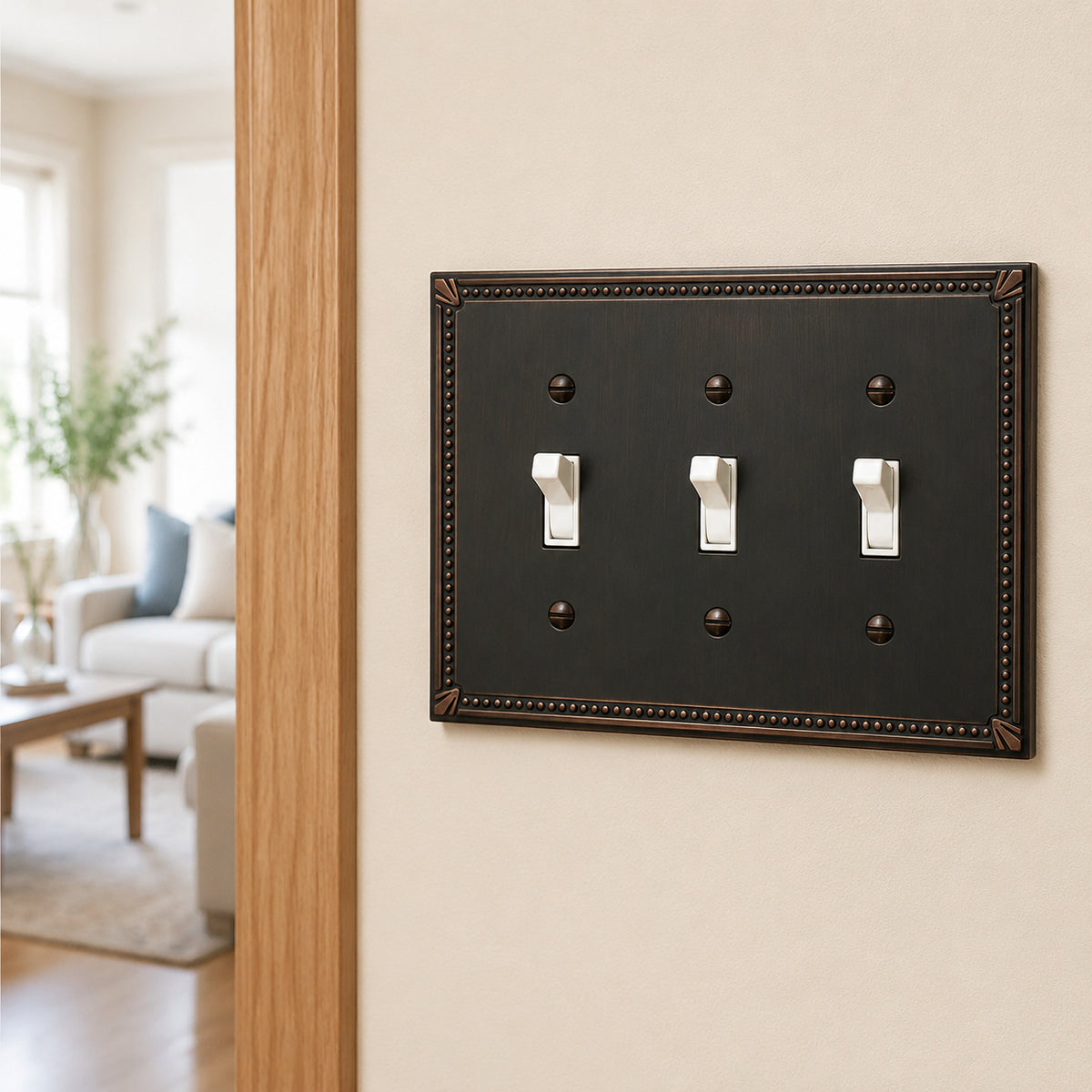 Cosmas 44032-ORB Oil Rubbed Bronze Triple Toggle Switchplate Cover