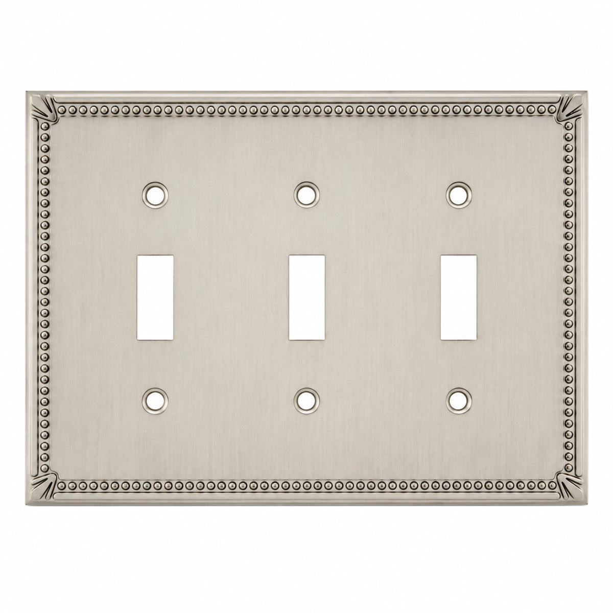 Cosmas 44032-SN Satin Nickel Triple Toggle Switchplate Cover