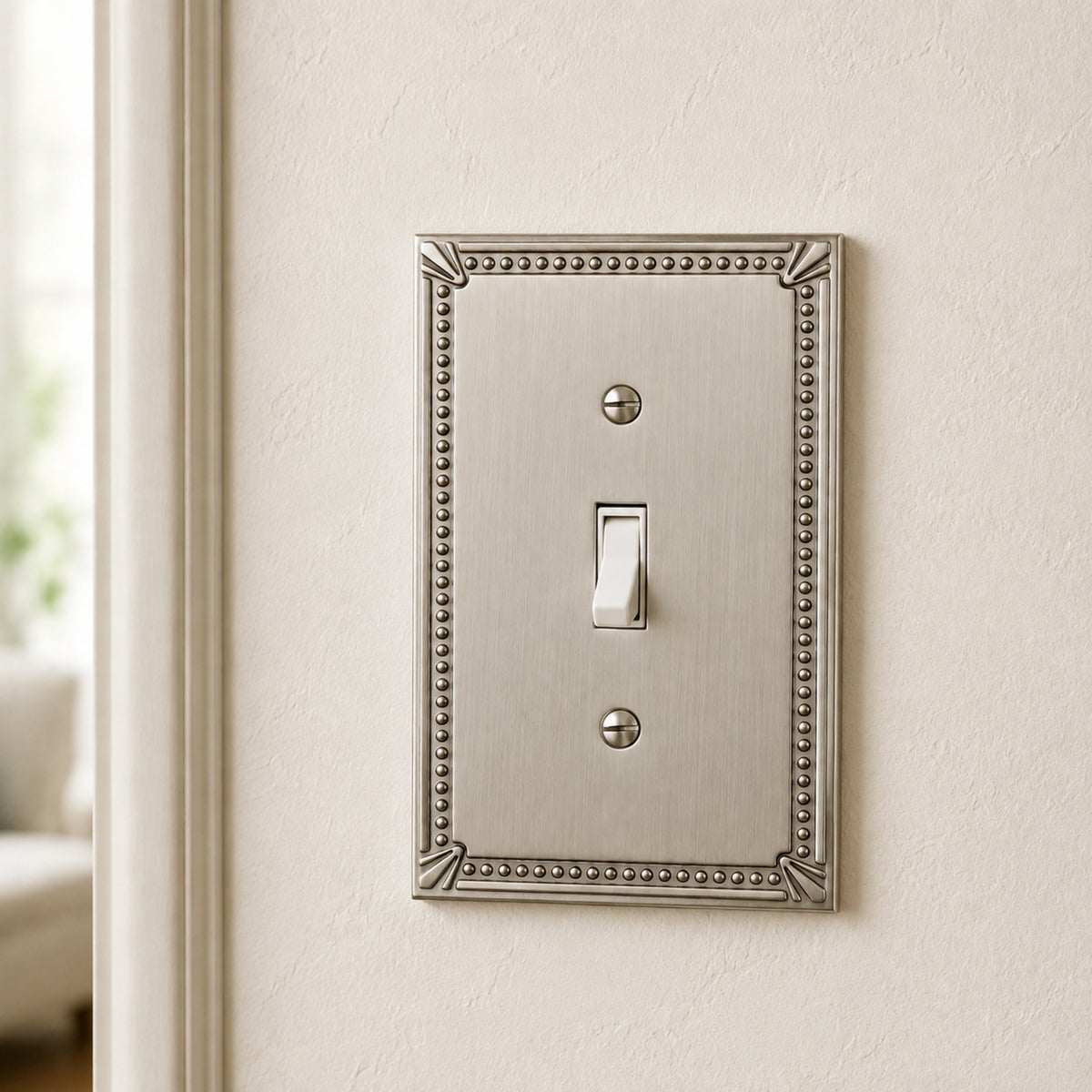 Cosmas 44055-SN Satin Nickel Single Toggle Switchplate Cover