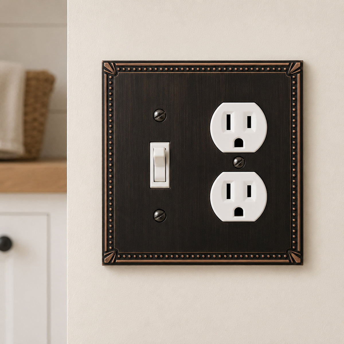 Cosmas 44059-ORB Oil Rubbed Bronze Single Toggle / Duplex Combo