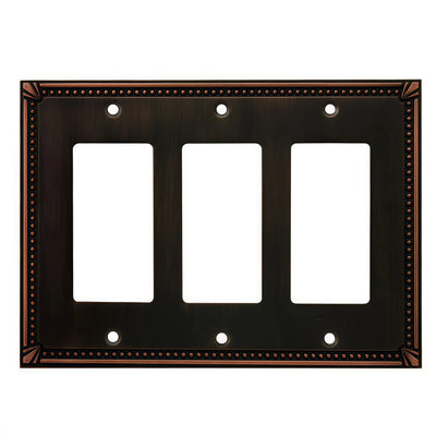 Cosmas 44095-ORB Oil Rubbed Bronze Triple GFCI / Decora Wall Plate