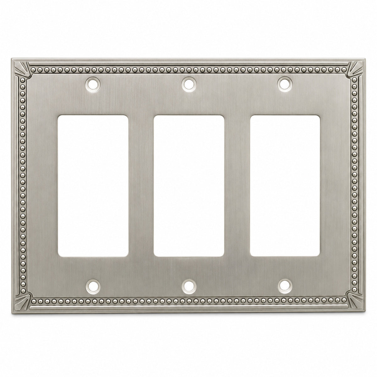 Cosmas 44095-SN Satin Nickel Triple GFCI / Decora Wall Plate