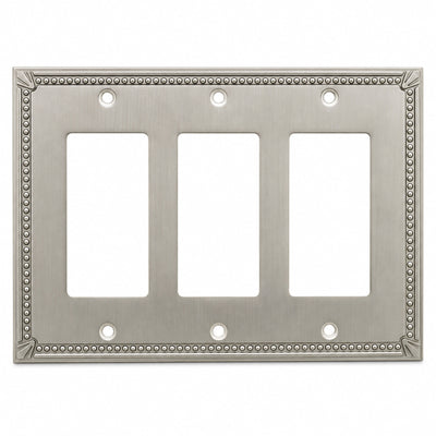 Cosmas 44095-SN Satin Nickel Triple GFCI / Decora Wall Plate