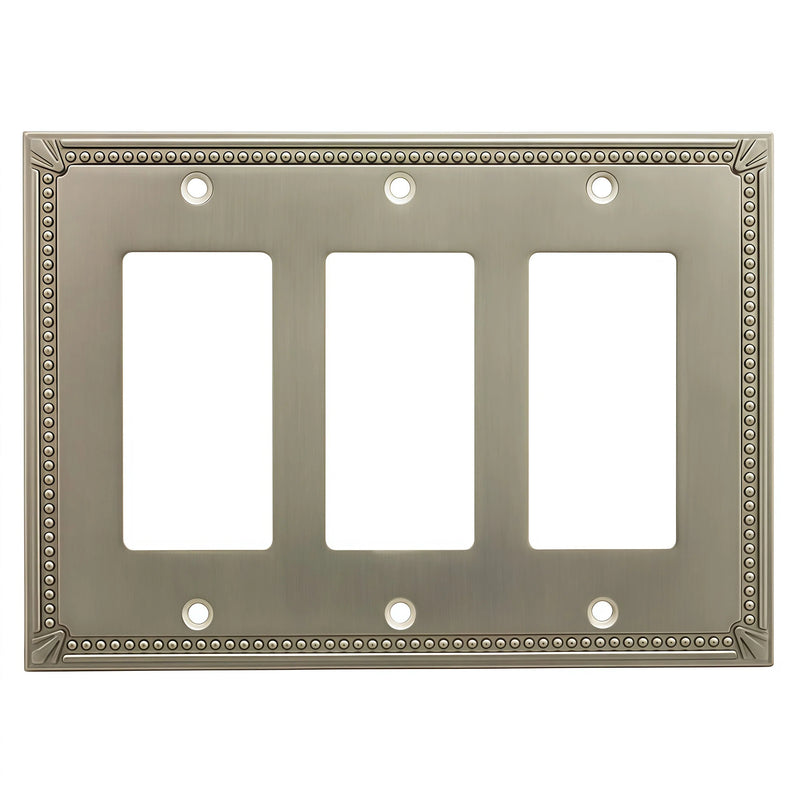 Cosmas 44095-SN Satin Nickel Triple GFCI / Decora Wall Plate