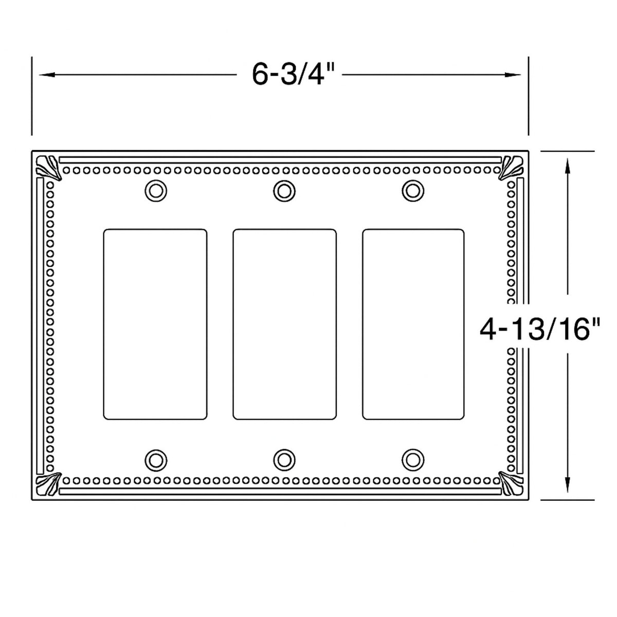 Cosmas 44095-ORB Oil Rubbed Bronze Triple GFCI / Decora Wall Plate
