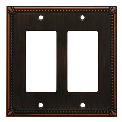 Cosmas 44098-ORB Oil Rubbed Bronze Double GFCI / Decora Wall Plate