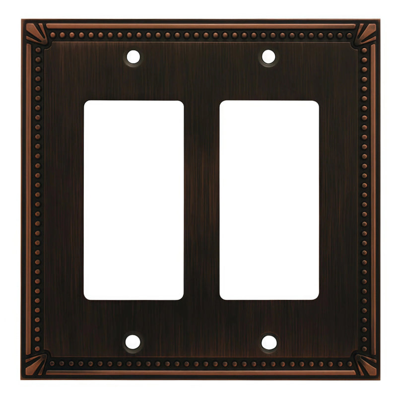 Cosmas 44098-ORB Oil Rubbed Bronze Double GFCI / Decora Wall Plate