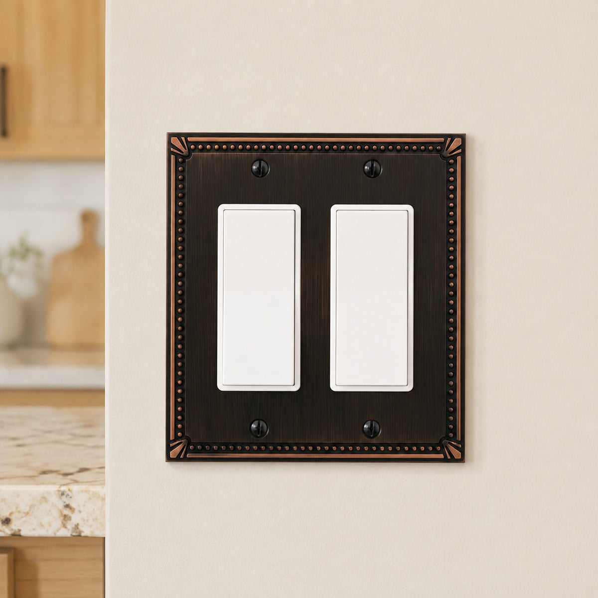 Cosmas 44098-ORB Oil Rubbed Bronze Double GFCI / Decora Wall Plate