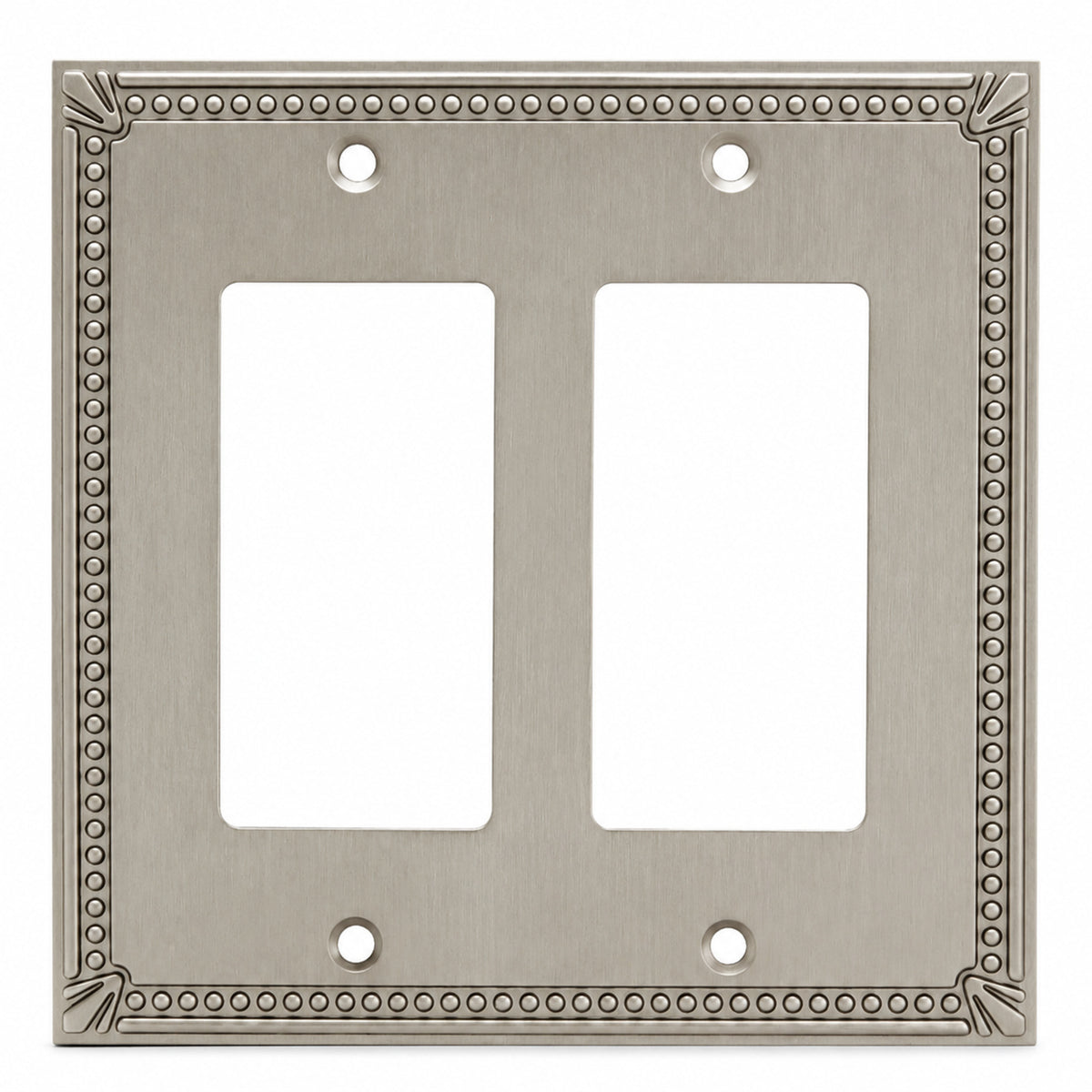 Cosmas 44098-SN Satin Nickel Double GFCI / Decora Wall Plate