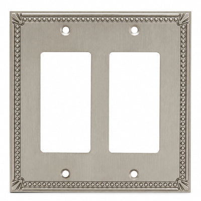 Cosmas 44098-SN Satin Nickel Double GFCI / Decora Wall Plate